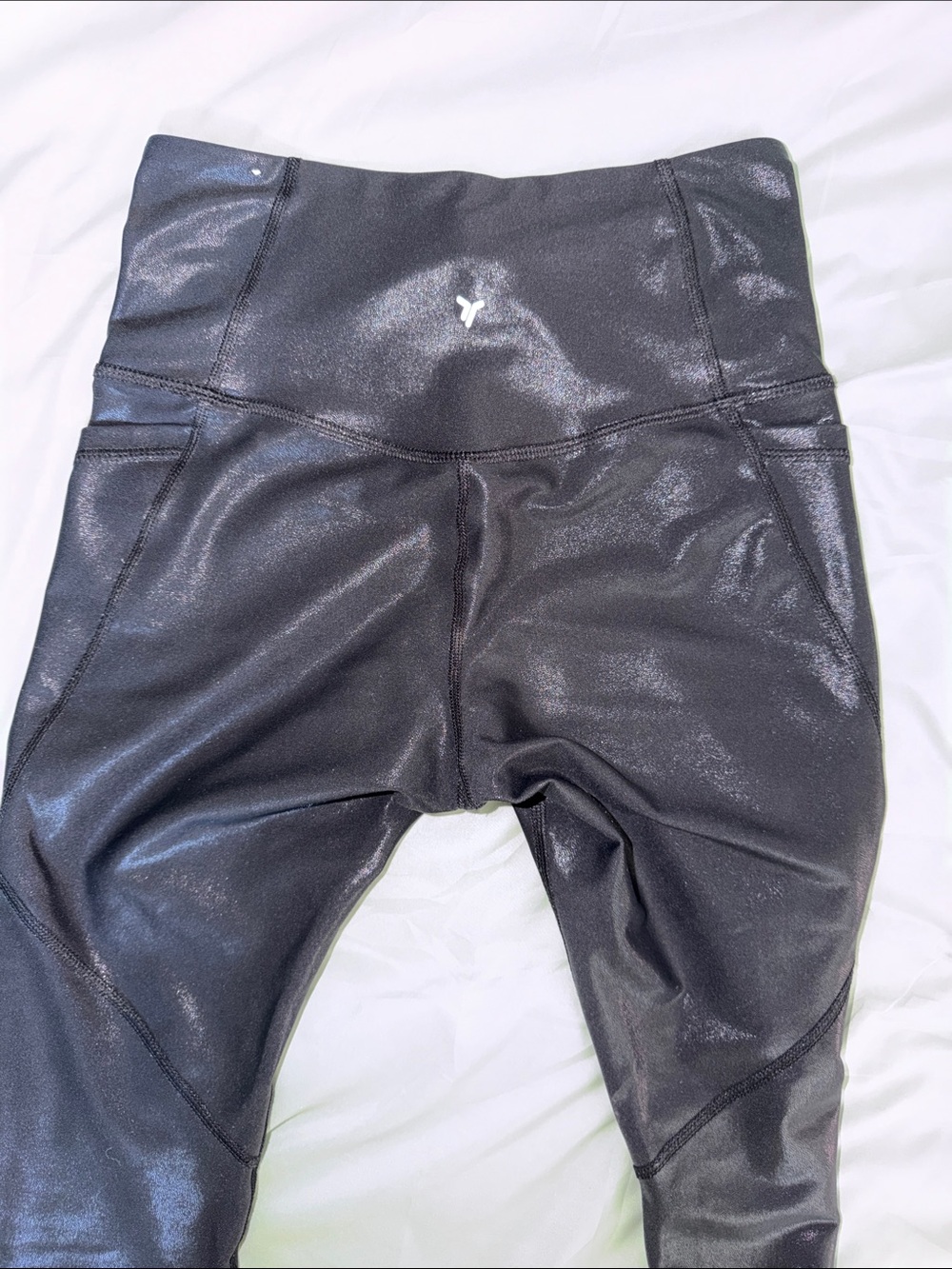 Old Navy Shiny Black High-Waist Leggings small petite X11